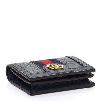 Gucci Textured Calfskin Web Ophidia Card Case Blue Agata 4 of 8