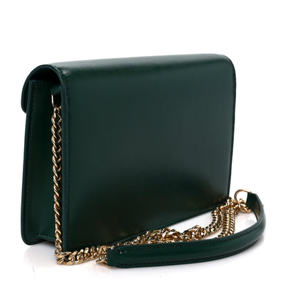 Celine Shiny Calfskin Triomphe Margo Wallet on Chain Racing Green 3 of 11