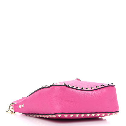 Valentino Garavani Pebbled Calfskin Mini Rockstud Flip-Lock Messenger Bag Pink Orchid 4 of 10