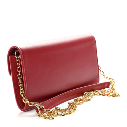 Celine Shiny Smooth Calfskin C Wallet On Chain Bag Red 3 of 11