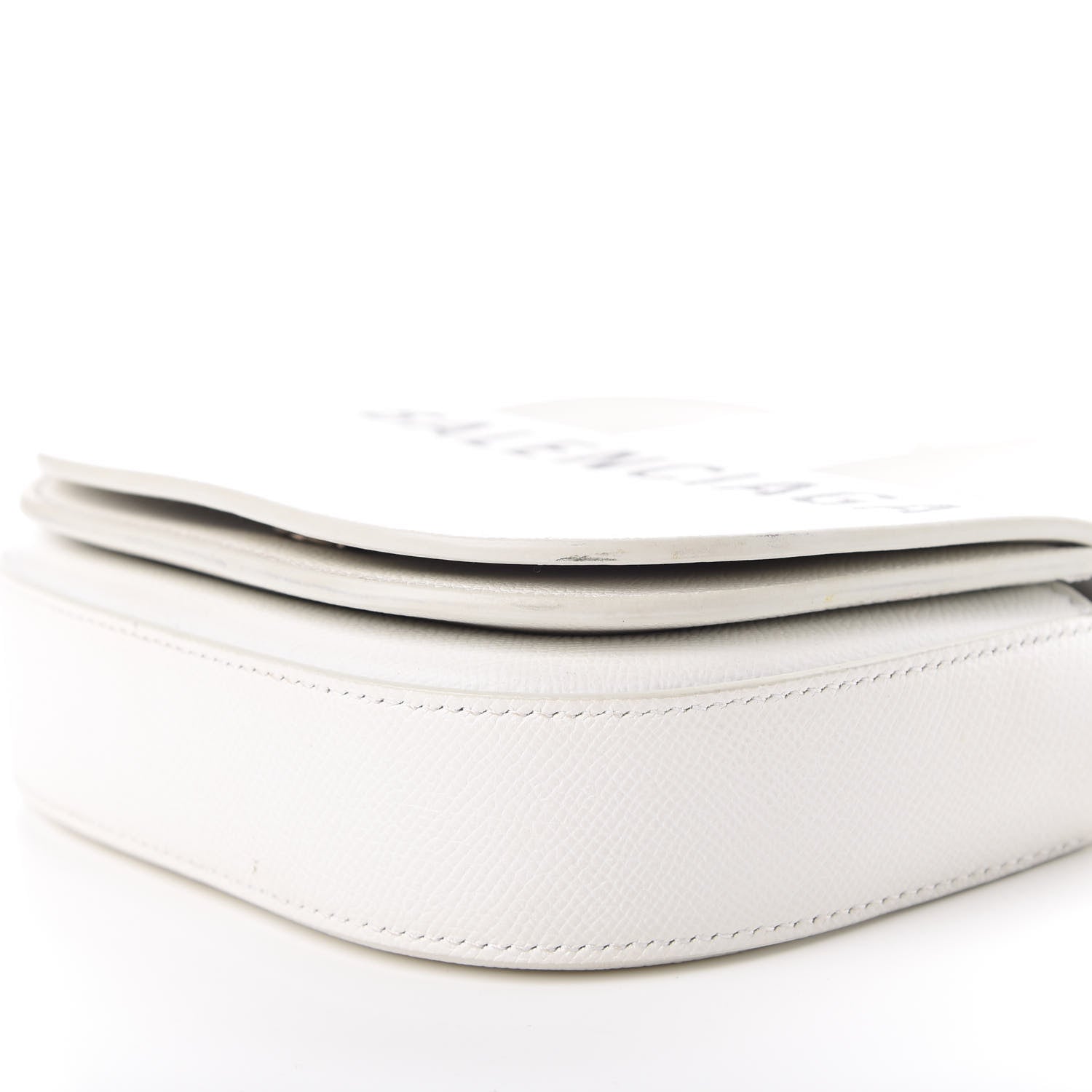 Balenciaga Grained Calfskin Logo Print Ville Day Bag XS White 9 of 10