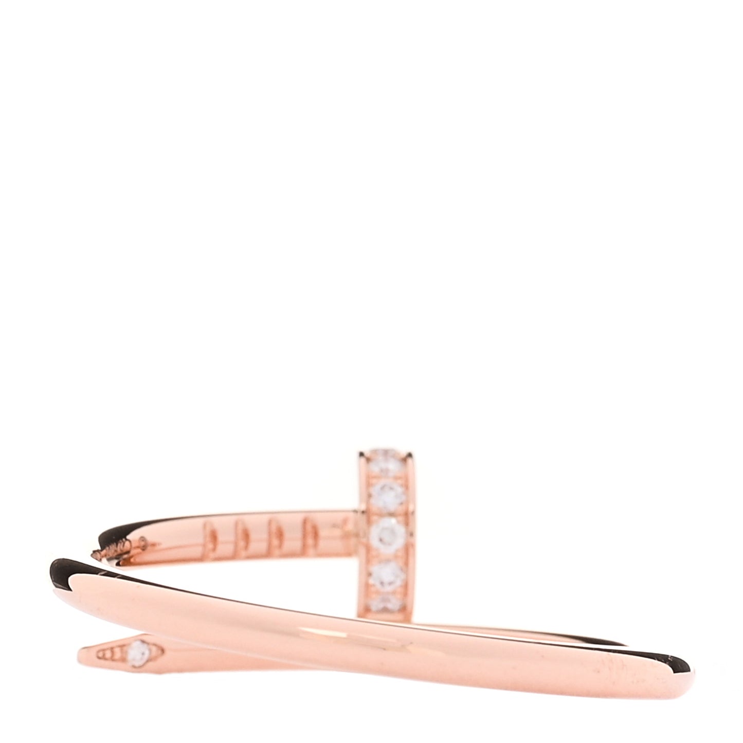 18K Pink Gold Diamond Small Juste Un Clou Ring 56 7.75