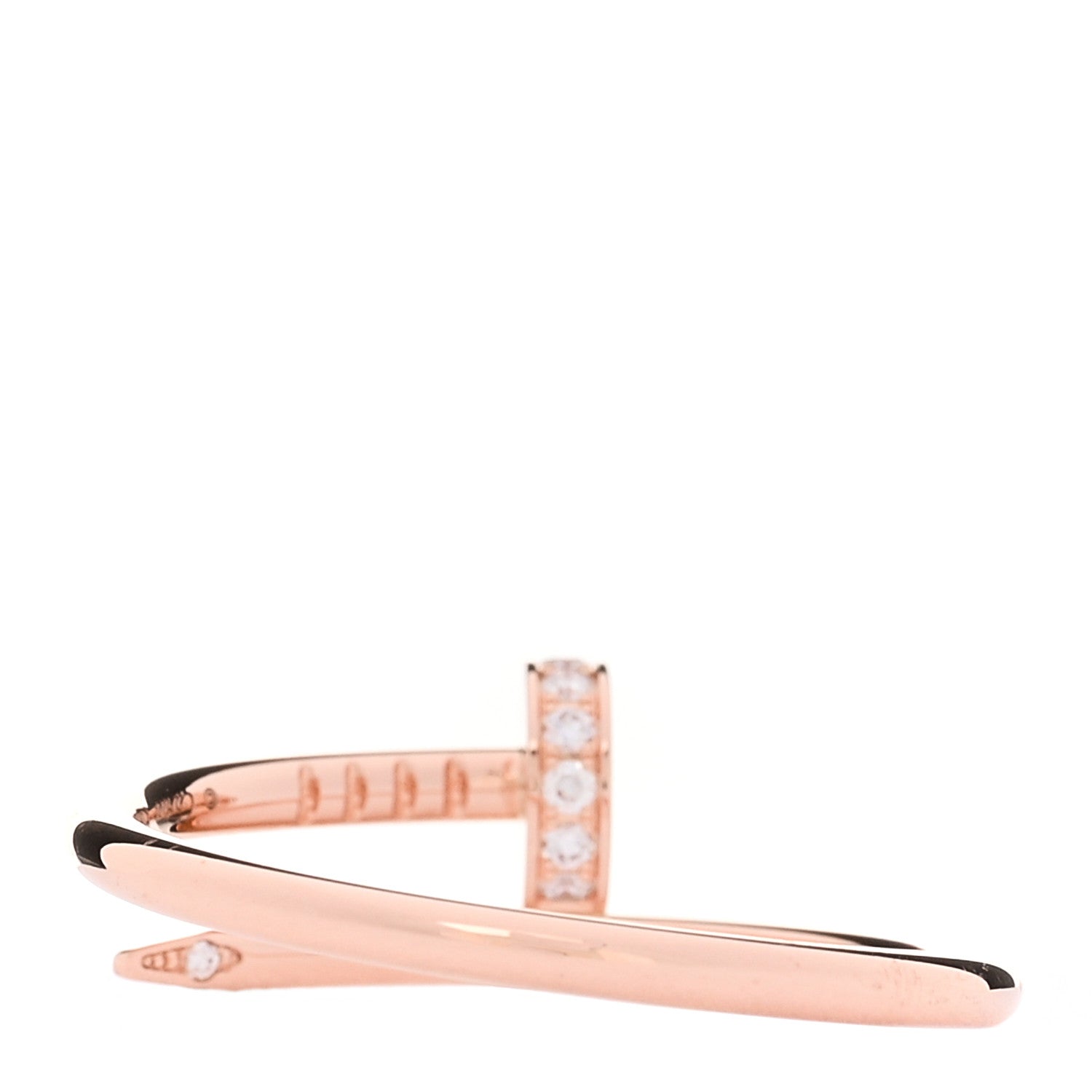 Cartier 18K Pink Gold Diamond Small Juste Un Clou Ring 56 7.75 3 of 6