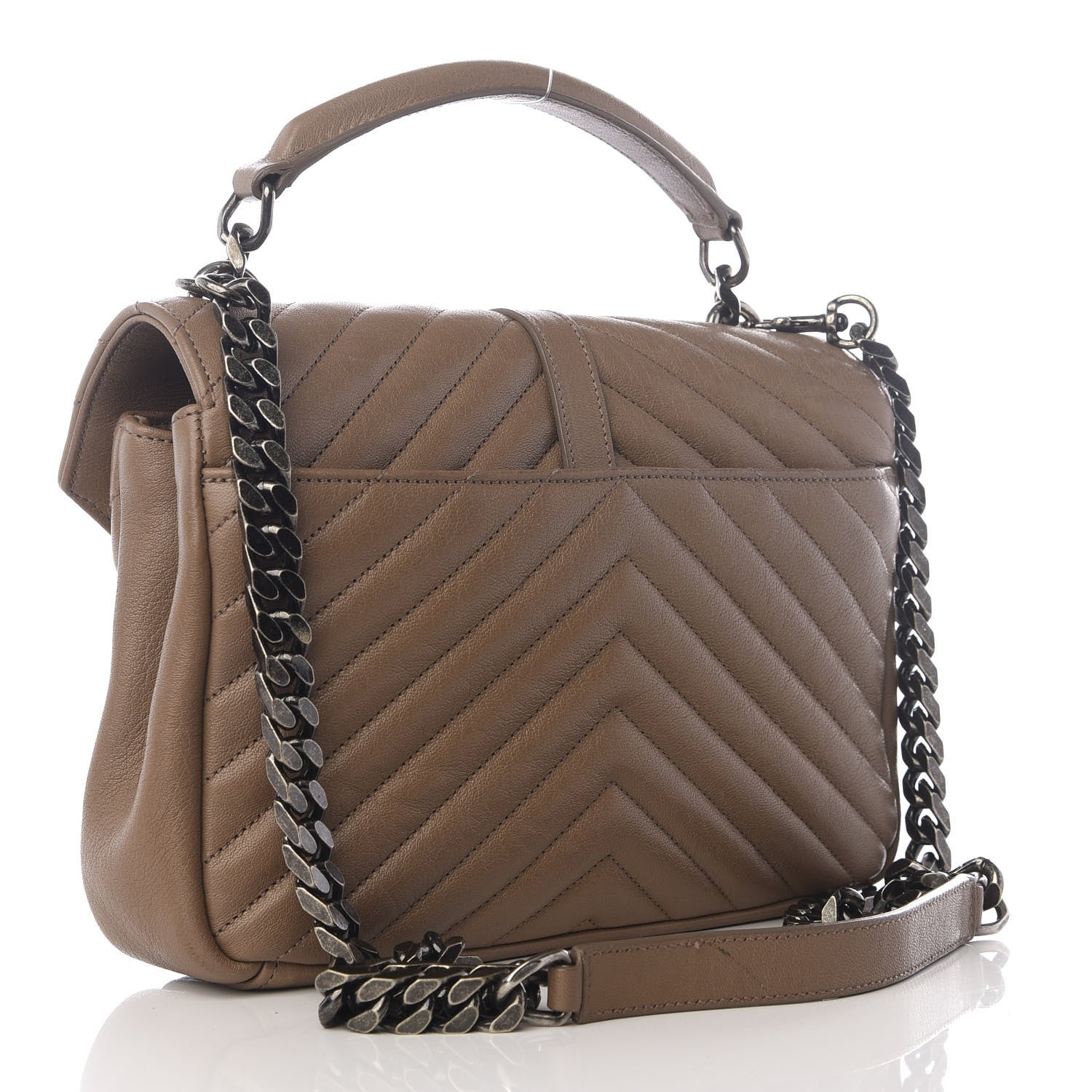 Saint Laurent Sheepskin Matelasse Chevron Monogram Medium College Bag Fard 2 of 9