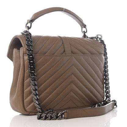 Saint Laurent Sheepskin Matelasse Chevron Monogram Medium College Bag Fard 2 of 9