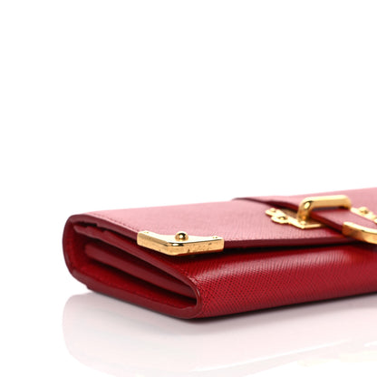 Prada Saffiano Cahier Continental Flap Travel Wallet Fuoco 11 of 12