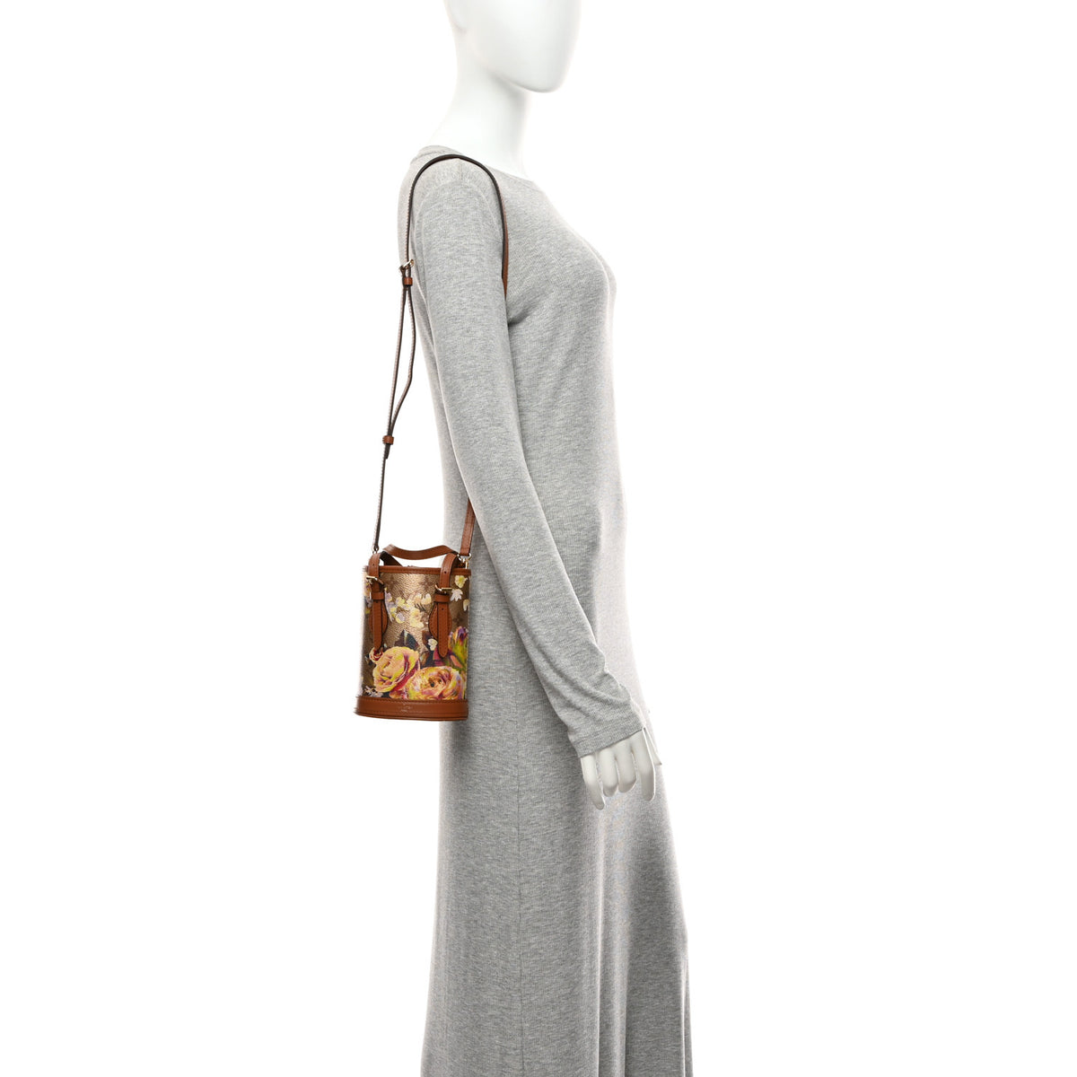 Metallic Monogram LV Garden Nano Bucket Bag Gold