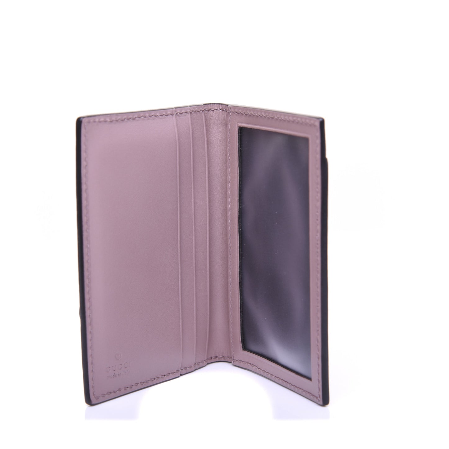 Guccissima Bow Train Pass Case Soft Pink
