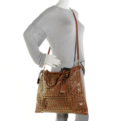 Burberry Leather Big Crush Eyelet Tote Bright Tan 2 of 9