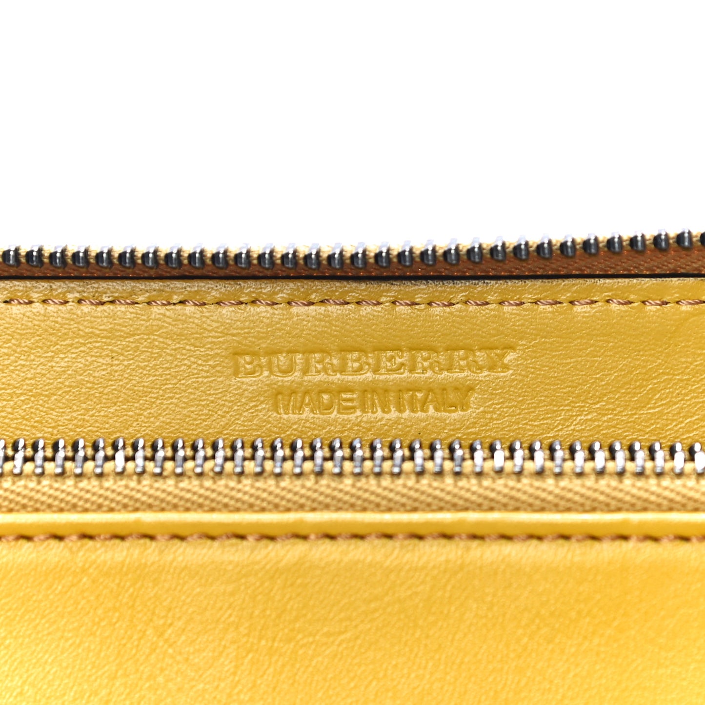 Grainy Calfskin Zip Around Wallet Yellow