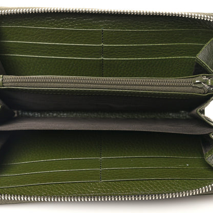 Gucci Dollar Calfskin Monochrome GG Marmont Zip Around Wallet Military Wood 5 of 9