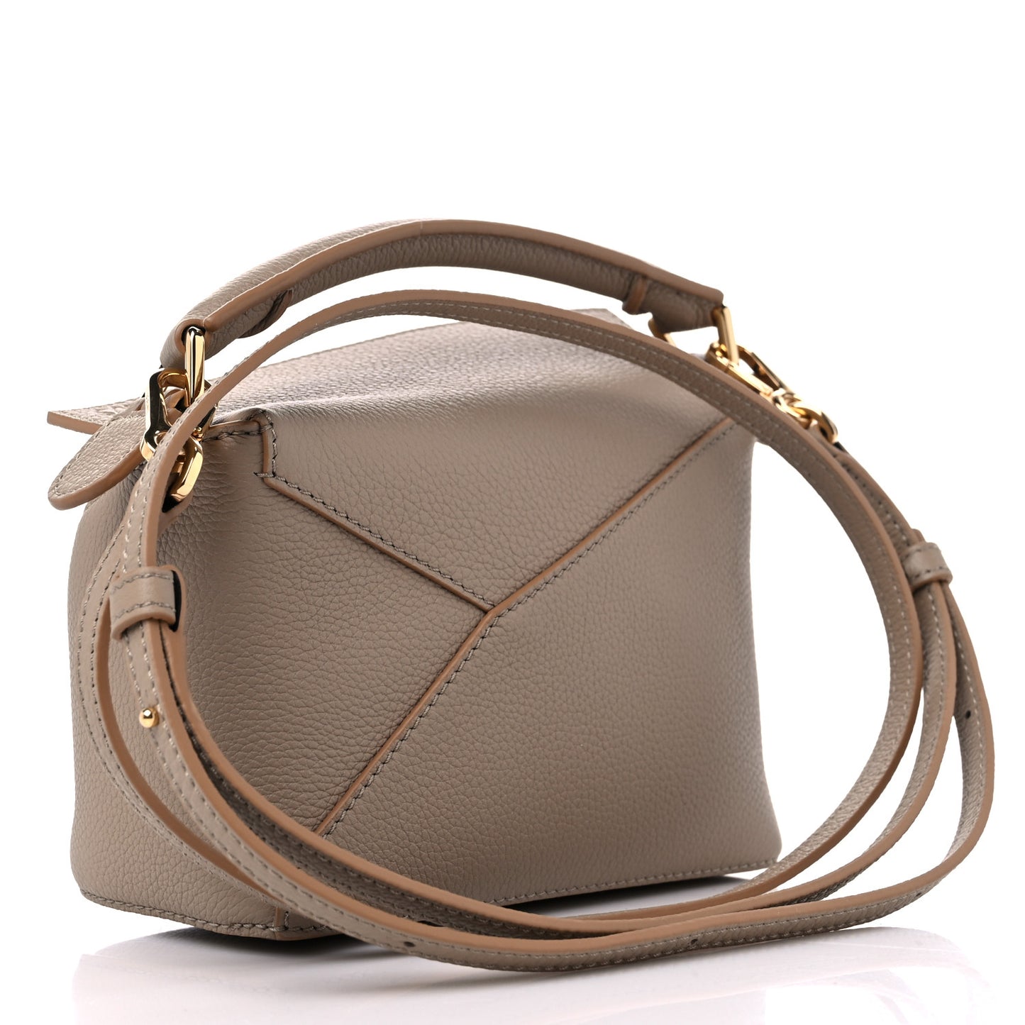 Calfskin Mini Puzzle Edge Bag Sand Mink