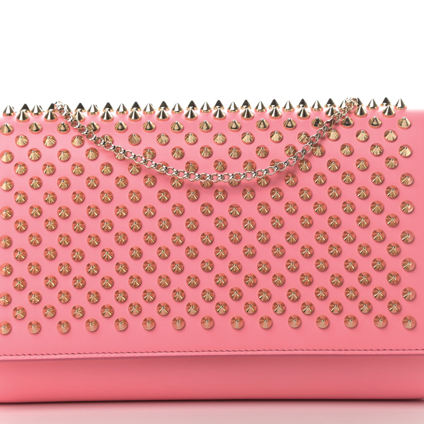 Calfskin Spikes Paloma Clutch Gold Dolly