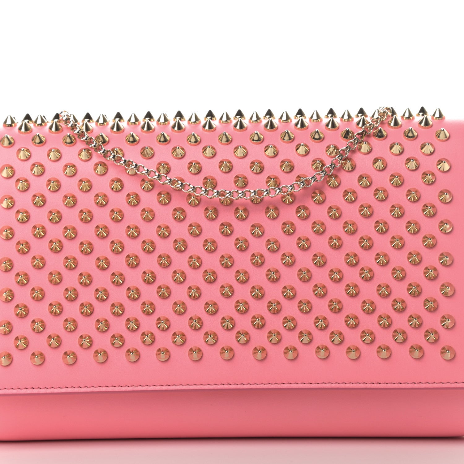 Christian Louboutin Calfskin Spikes Paloma Clutch Gold Dolly 8 of 15