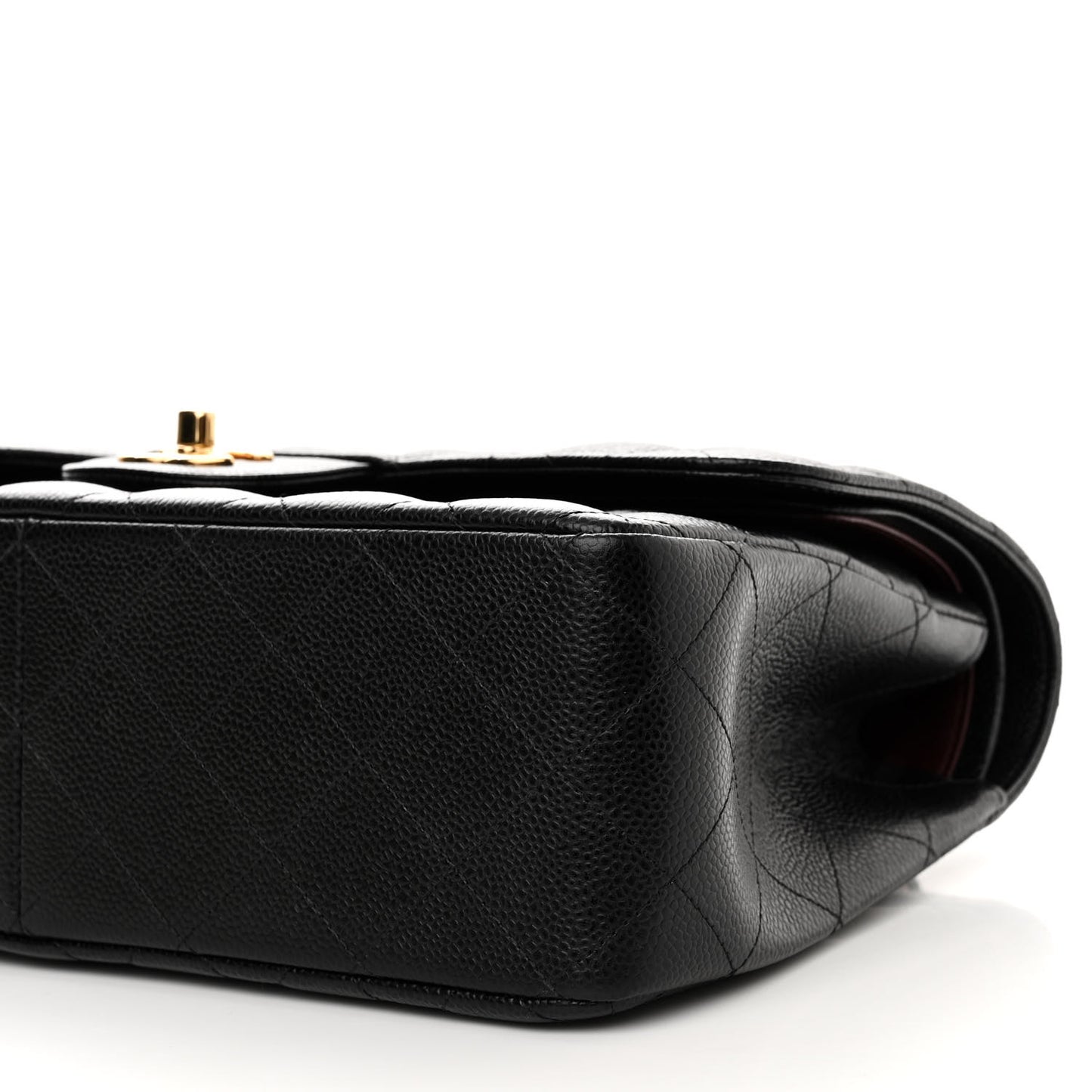 Caviar Quilted Jumbo Double Flap Black