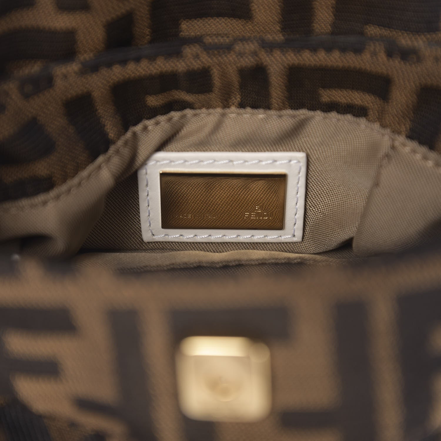 Fendi Zucca Cuoio Lucido Mini Chef Shoulder Bag Tobacco White 5 of 9