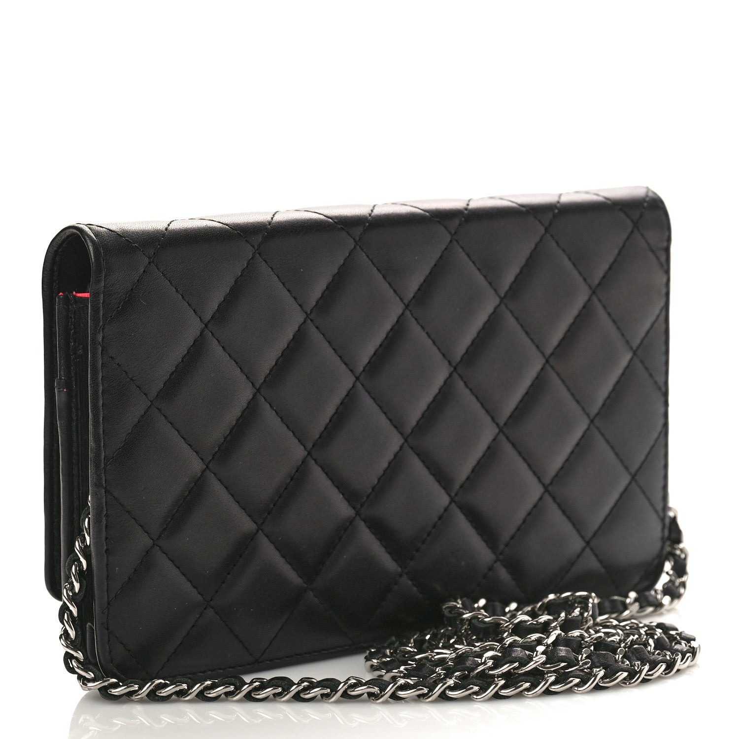 Chanel Calfskin Quilted Cambon Wallet on Chain WOC Black 2 of 10