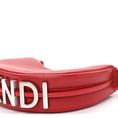 Fendi Vitello Grace New Matte Nano Fendigraphy Hobo Charm Scarlet Sage 9 of 9