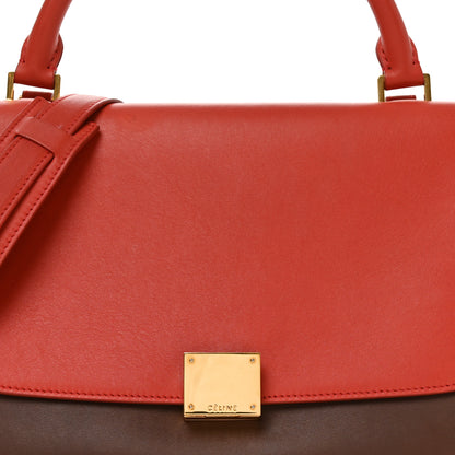 Celine Smooth Calfskin Nubuck Small Tri-Color Trapeze Light Ruby 7 of 9