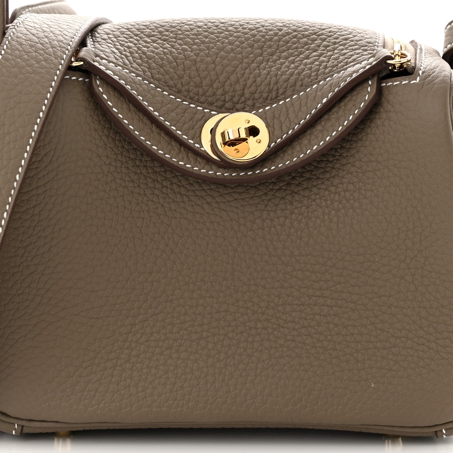 Hermes Taurillon Clemence Mini Lindy 20 Etoupe 8 of 12