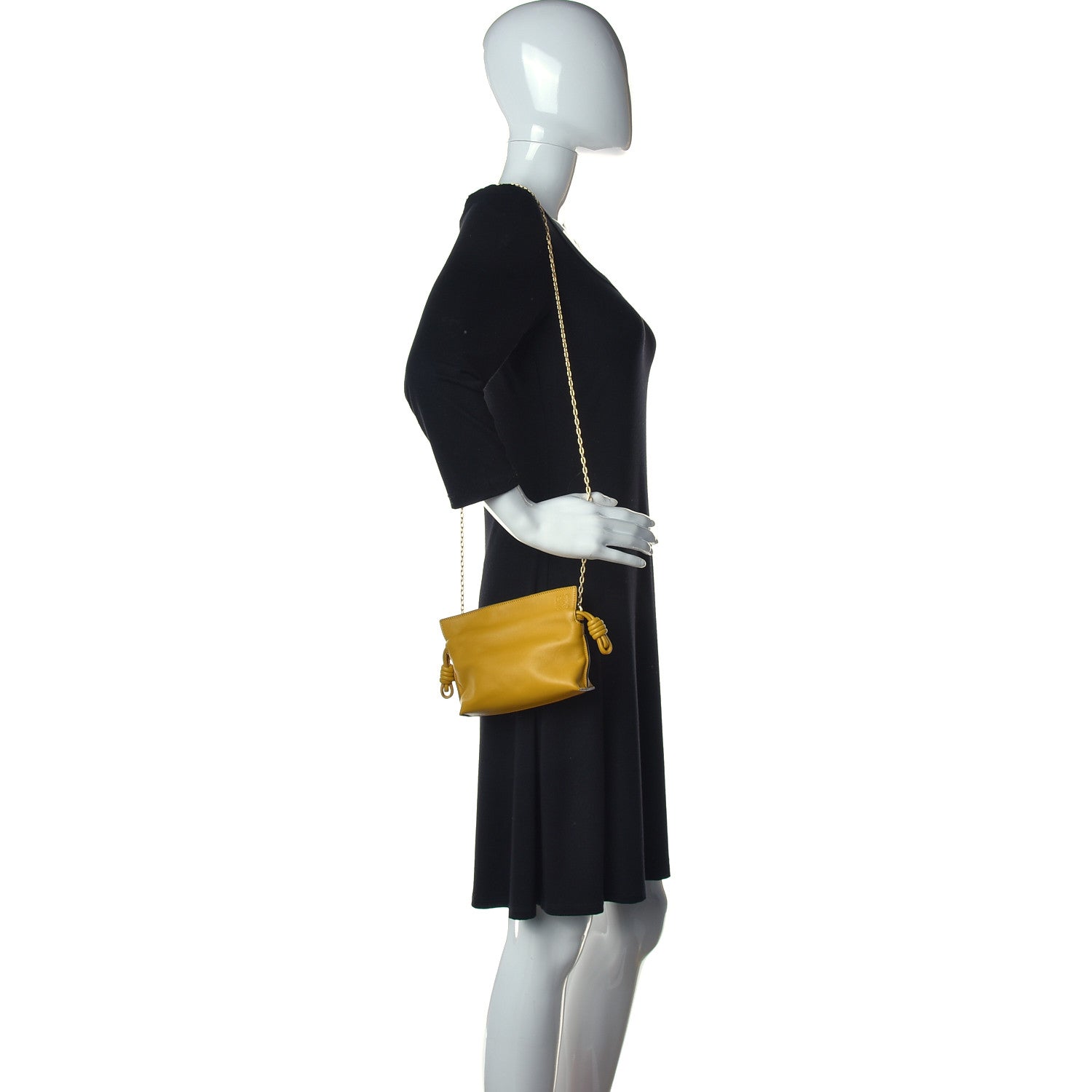 Loewe Calfskin Nano Flamenco Knot Bag Mustard 2 of 8