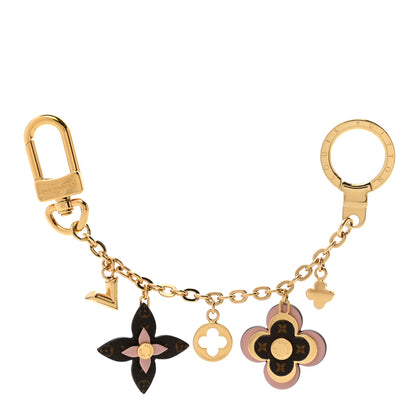 Louis Vuitton Brass Monogram Blooming Flowers Bag Charm Key Holder Rose Ballerine 1 of 4