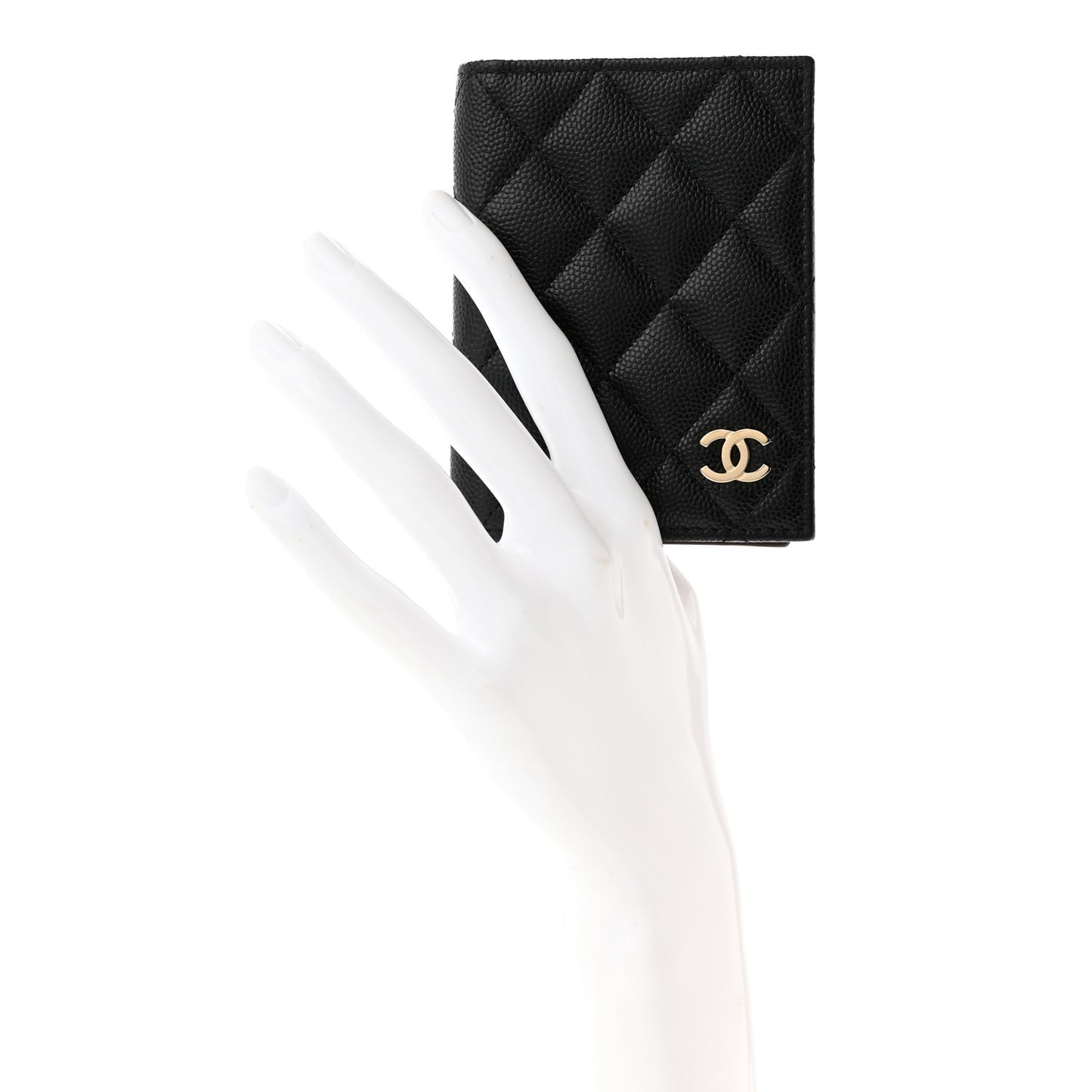 Caviar Quilted Card Holder Wallet Black