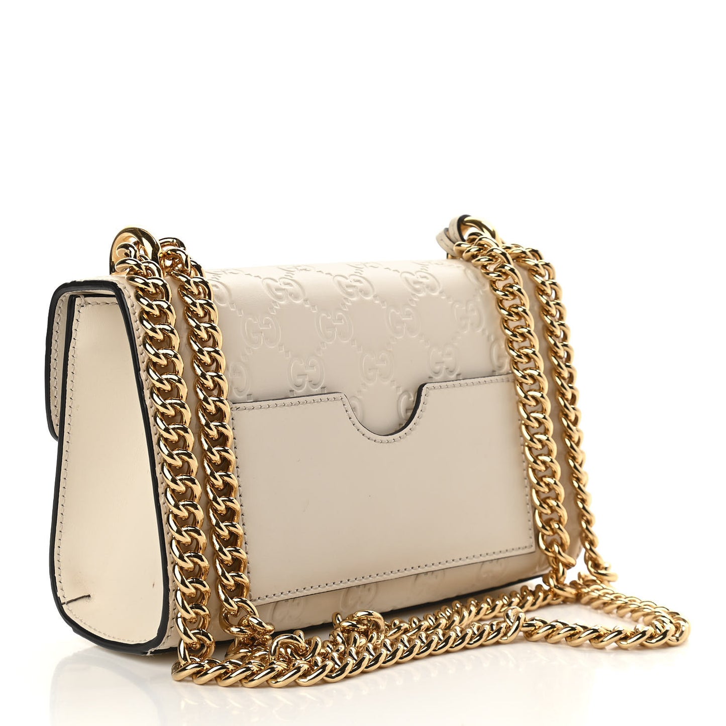 Guccissima Small Padlock Shoulder Bag White