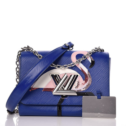 Louis Vuitton Epi Flamingo Twist Shoulder Bag MM Blue 3 of 9