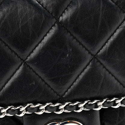 Chanel Crumpled Calfskin Medium Chain All Over Flap Black 12 of 12