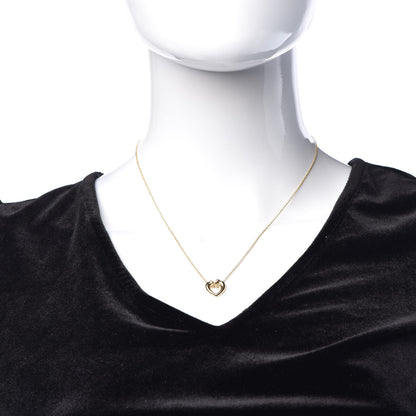 Tiffany 18K Yellow Gold Bow Tie Heart Pendant Necklace 2 of 7