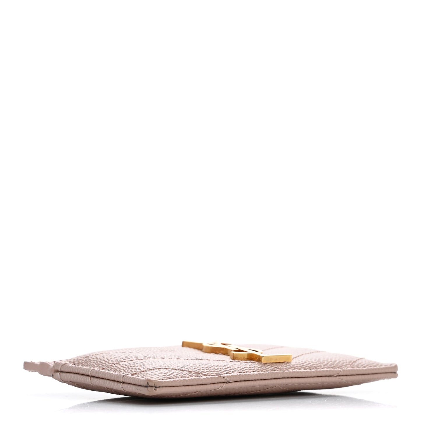Grain De Poudre Matelasse Chevron Monogram Credit Card Case Pale Pink