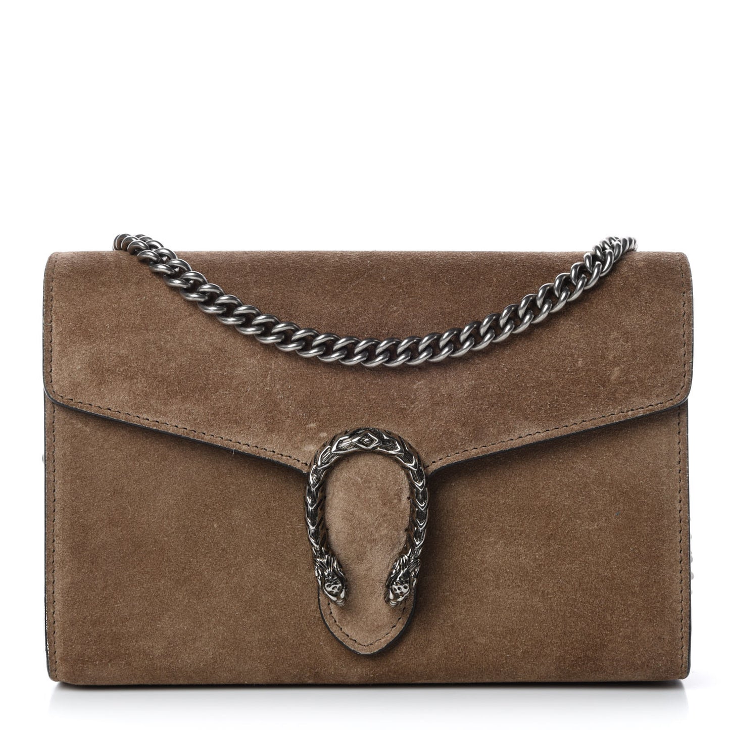 Suede Mini Dionysus Chain Wallet Taupe