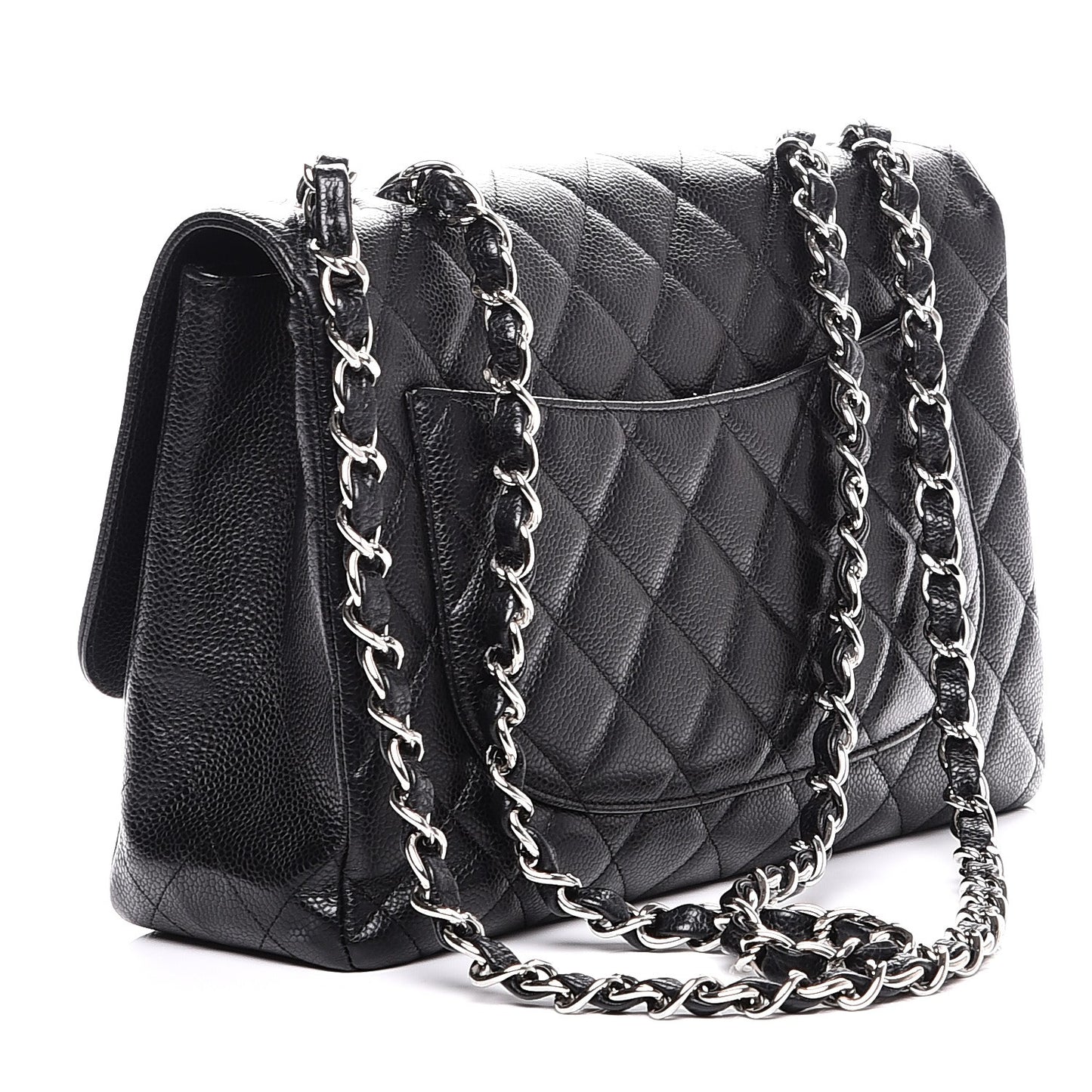 Caviar Quilted Jumbo Single Flap Black