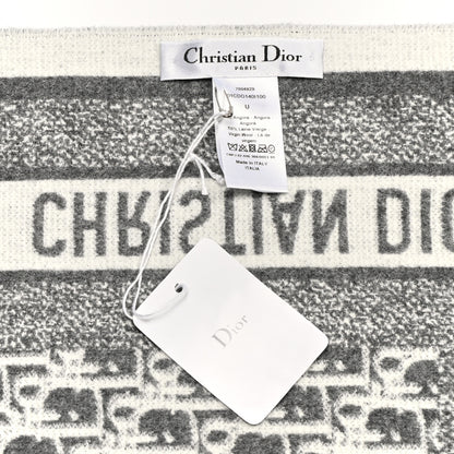 Christian Dior Wool Angora Oblique Throw Blanket Grey 4 of 4