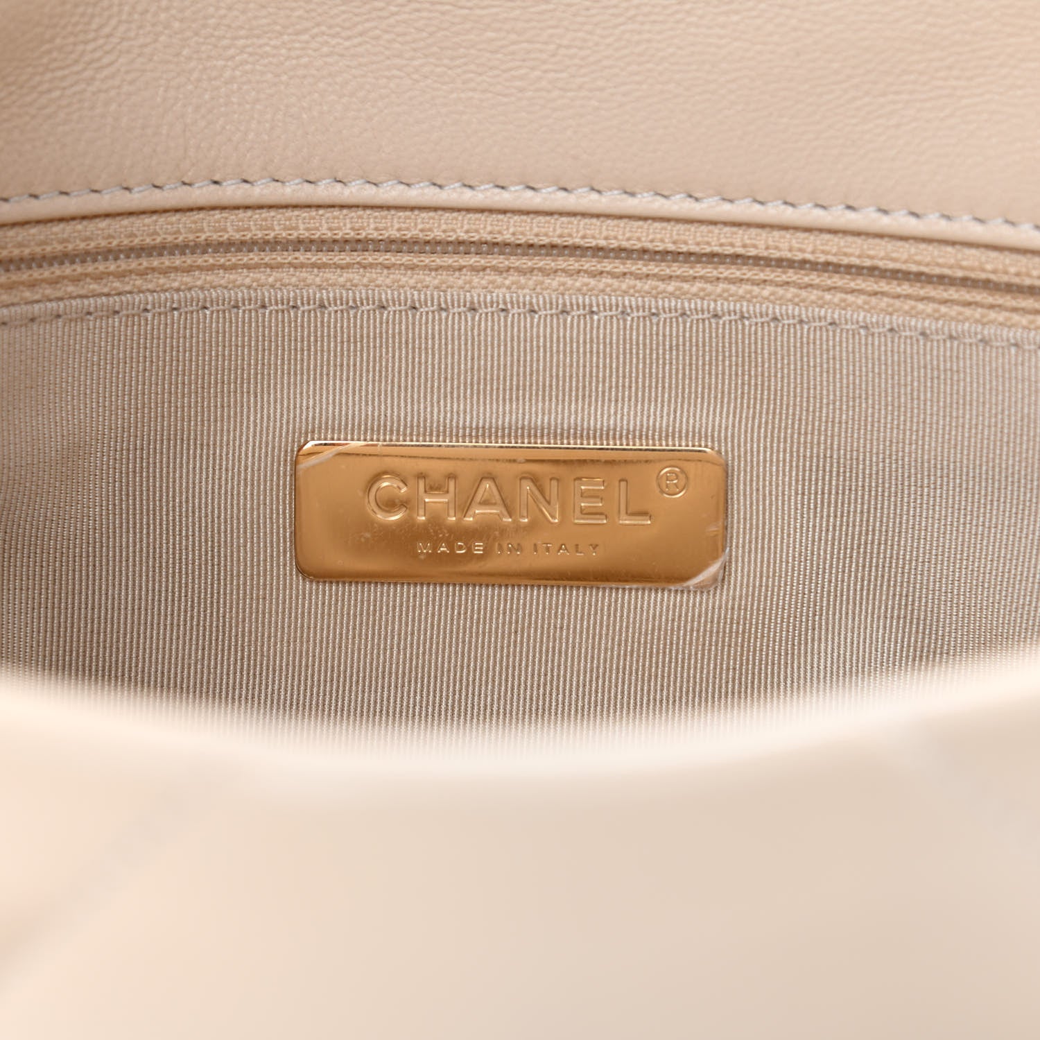 Chanel Goatskin Quilted Medium Chanel 19 Flap Beige 6 of 10