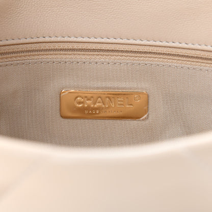 Chanel Goatskin Quilted Medium Chanel 19 Flap Beige 6 of 10