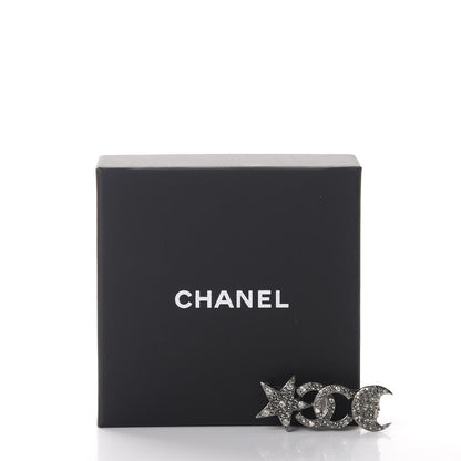 Chanel Crystal Star Moon CC Brooch Silver 5 of 5