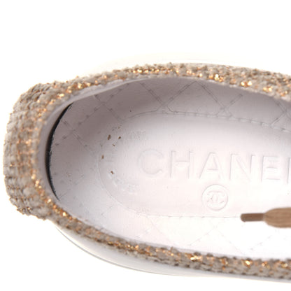 Chanel Fantasy Tweed Sneakers 39 Beige Gold 7 of 17
