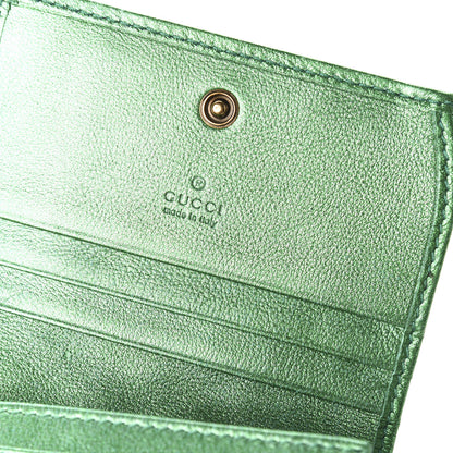 Gucci Laminated Nappa Trapuntata Zumi Card Case Jasmine Green 15 of 22