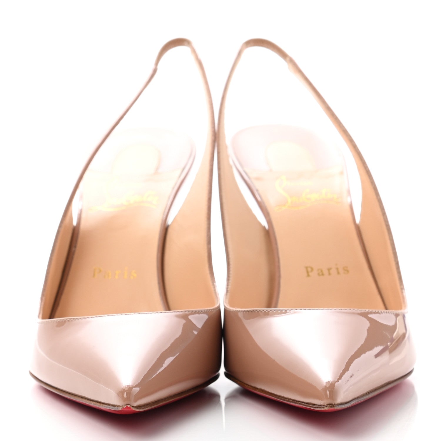 Christian Louboutin Patent Clare Sling 80 Pumps 40.5 Nude 2 of 12