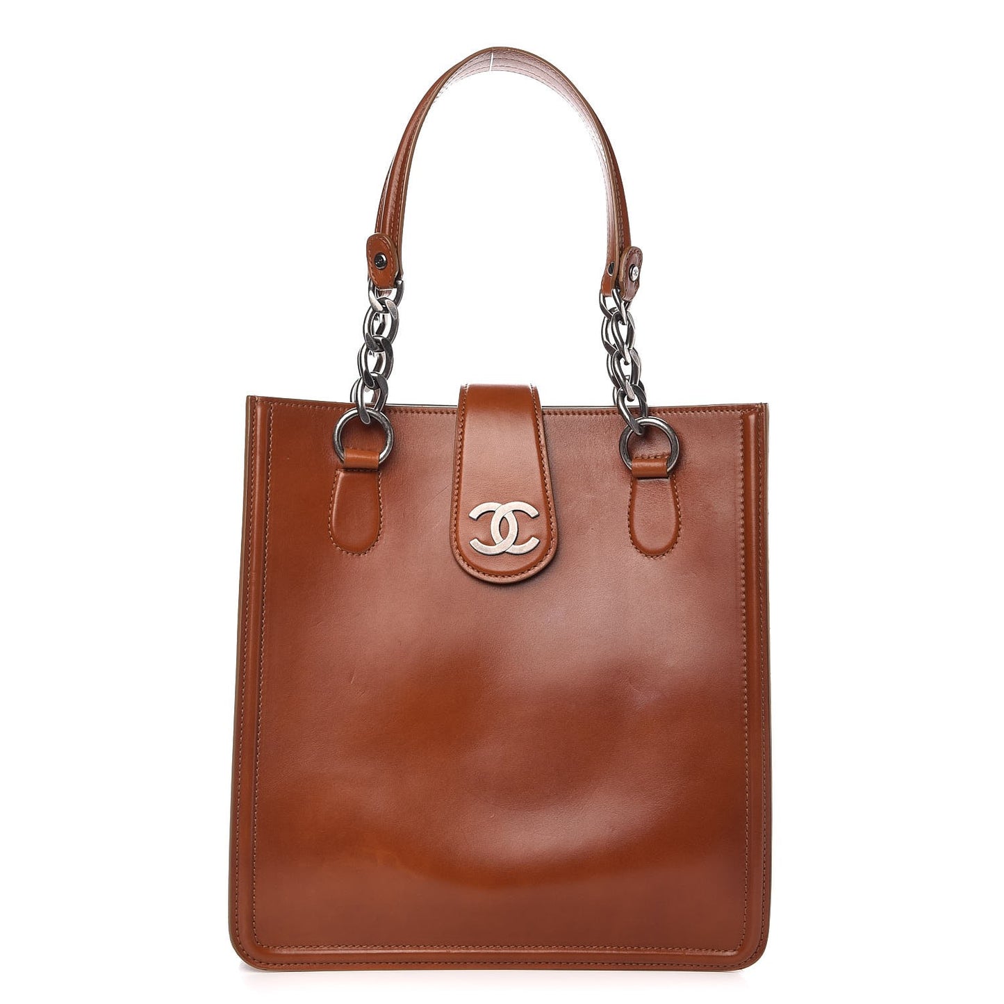 Smooth Calfskin Country Ride Tote Camel Beige