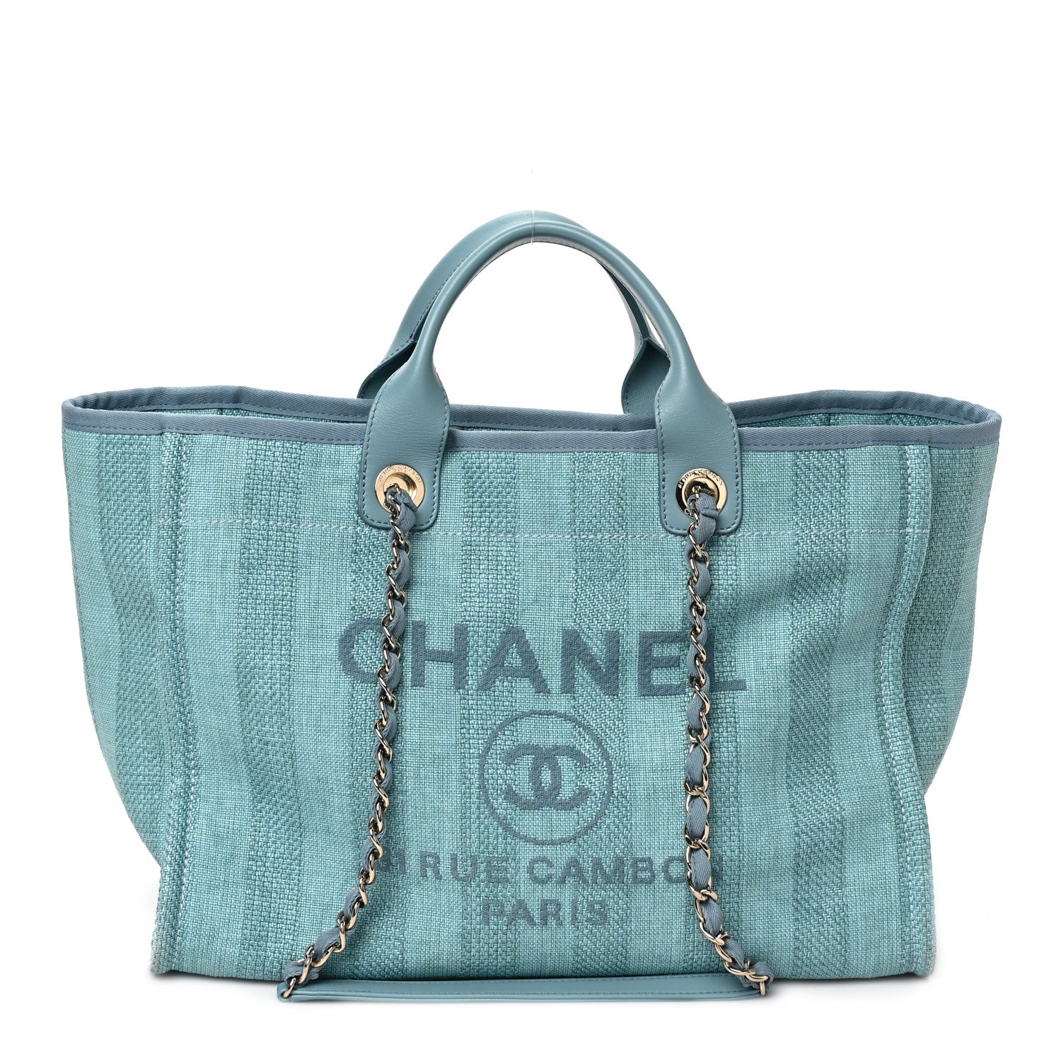 Chanel Mixed Fibers Striped Medium Deauville Tote Blue 1 of 9
