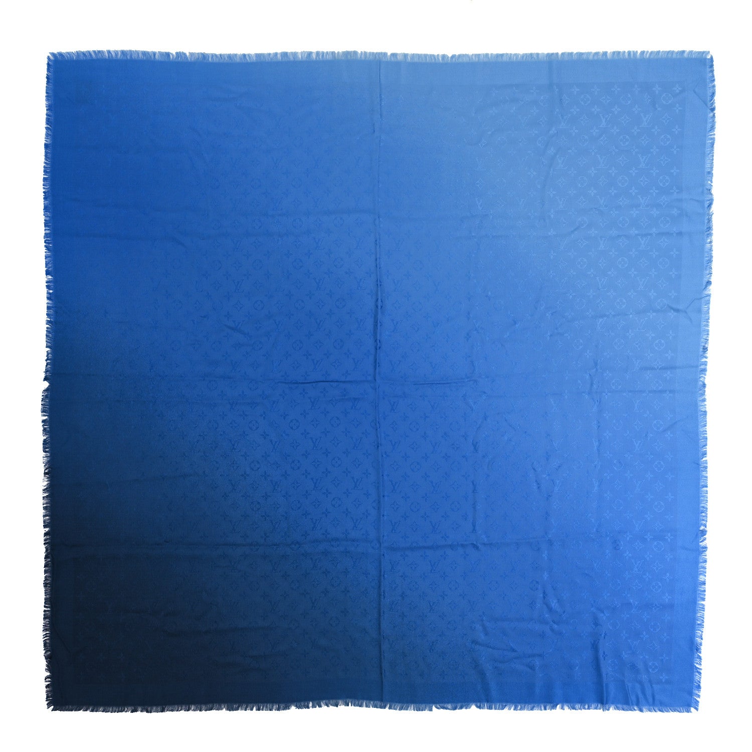 Louis Vuitton Silk Wool Monogram Sunrise Stole Blue 1 of 5