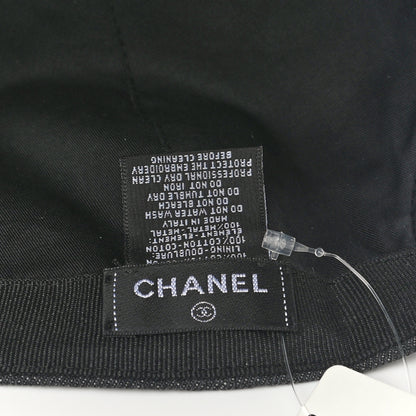 Chanel Cotton Sequin CC Cap Hat Black 8 of 9