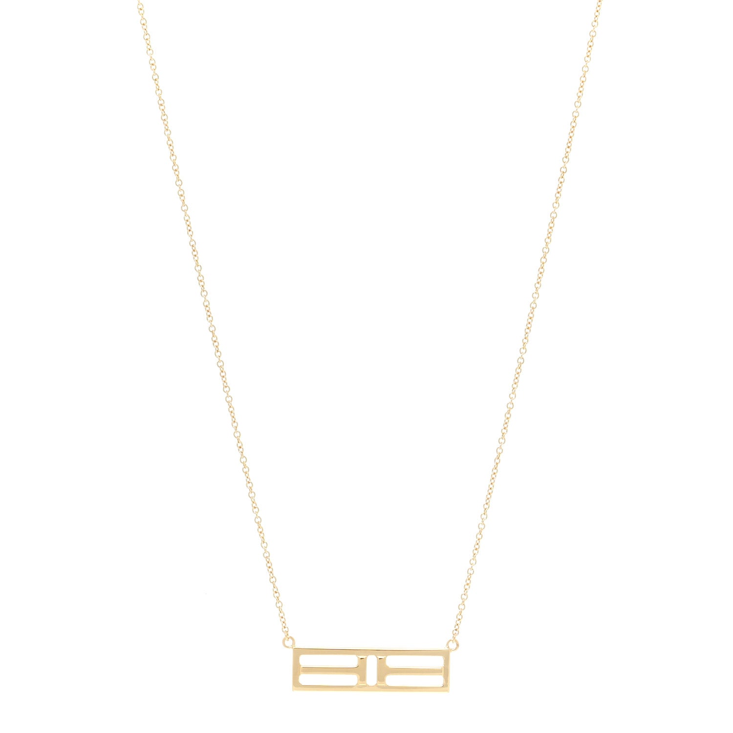 Tiffany 18K Yellow Gold Tiffany T Two Open Horizontal Bar Pendant Necklace 1 of 4