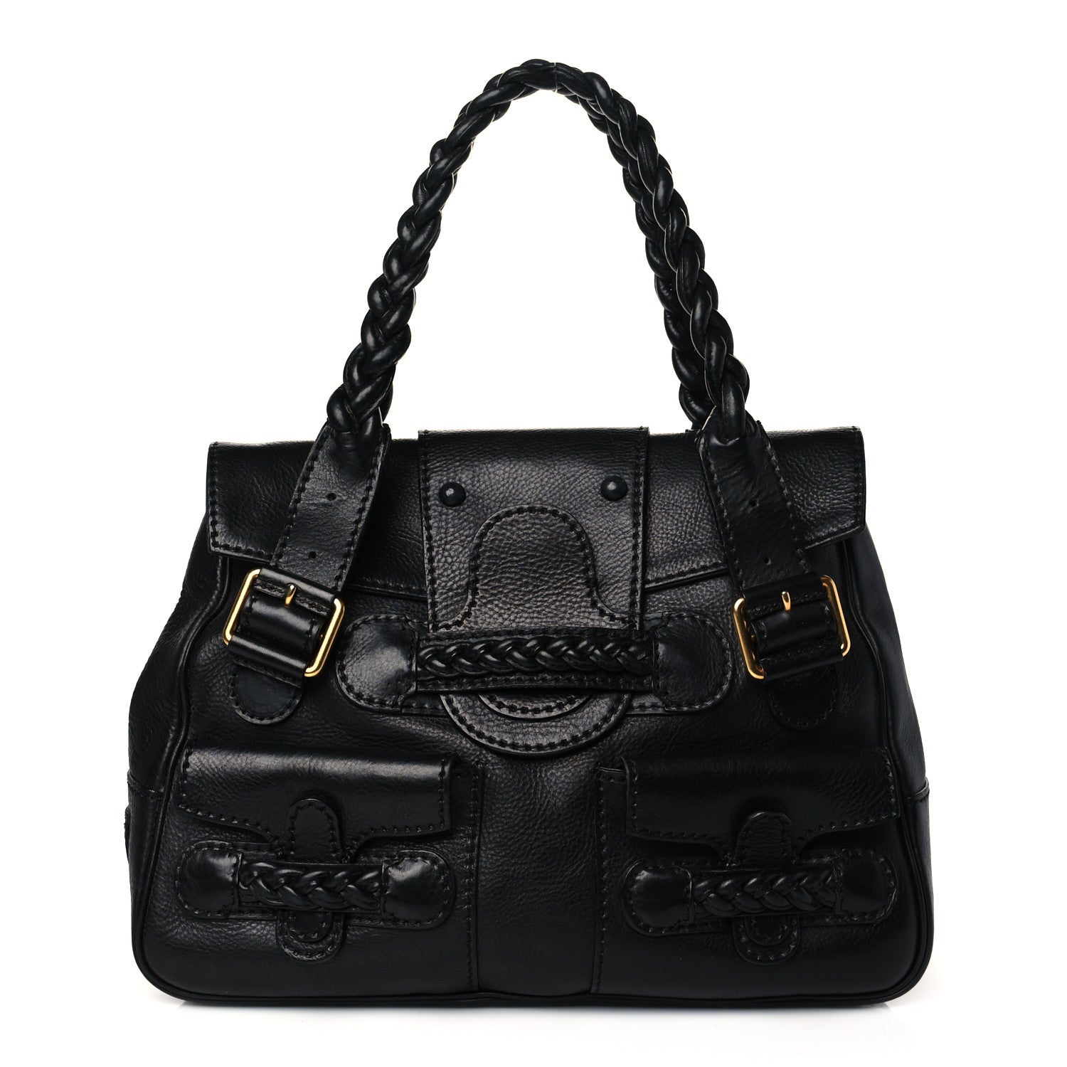 Valentino Garavani Calfskin Large Histoire Black 1 of 8