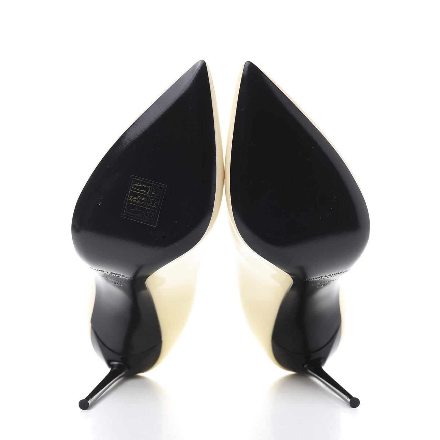 Patent Calfskin Teddy High Vamp 105 Pumps 36 White