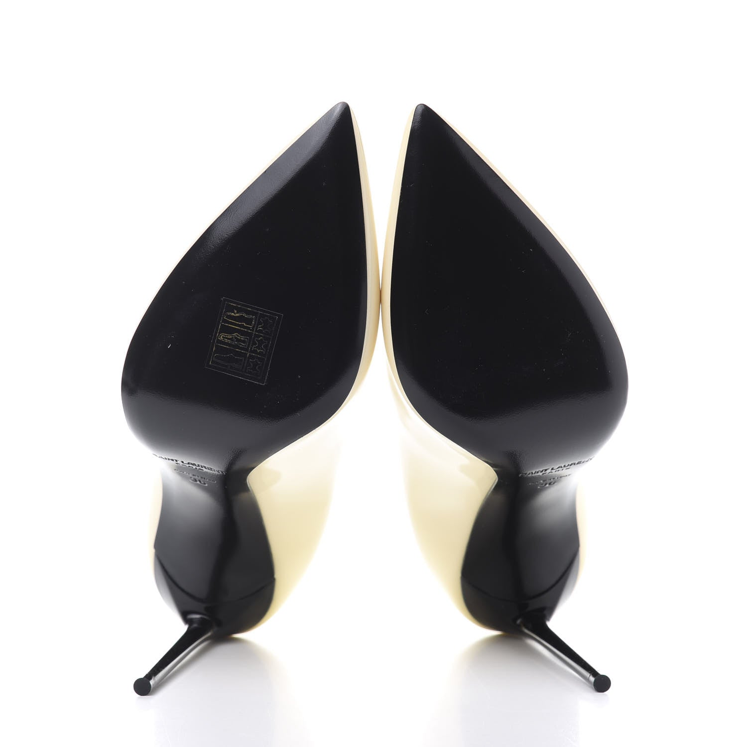 Saint Laurent Patent Calfskin Teddy High Vamp 105 Pumps 36 White 5 of 9