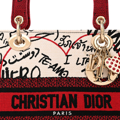 Christian Dior Canvas Medium DiorAmour Graffiti Lady D-Lite Latte 7 of 9